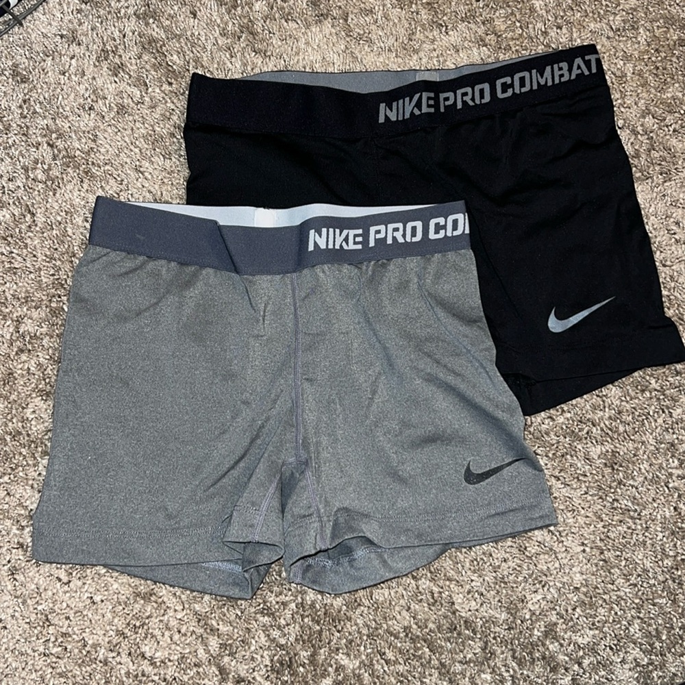 Gray and black size medium Nike pro combat spandex.